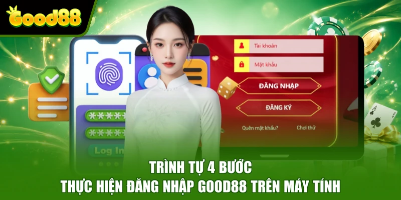 Đăng nhập Good88 Trình tự 4 bước thực hiện đăng nhập Good88 trên máy tính